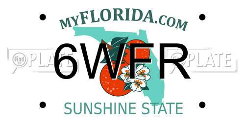 6WFR Florida License Plate