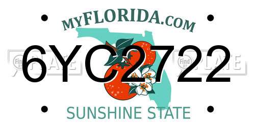 6YC2722 Florida License Plate