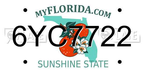 6YC7722 Florida License Plate