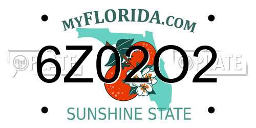 6Z02O2 Florida License Plate