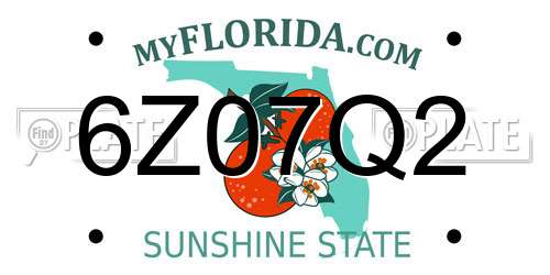 6Z07Q2 Florida License Plate