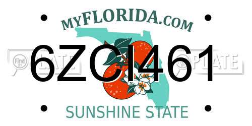 6ZCI461 Florida License Plate