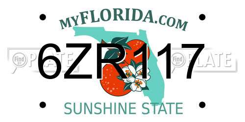 6ZR117 Florida License Plate