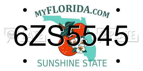 6ZS5545 Florida License Plate