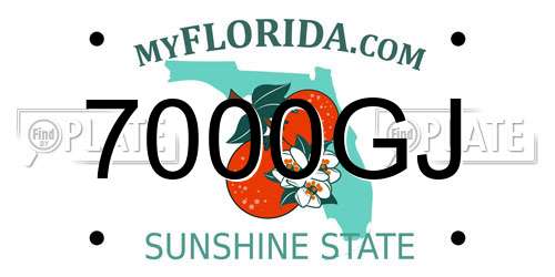 7000GJ Florida License Plate