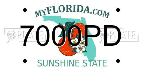 7000PD Florida License Plate