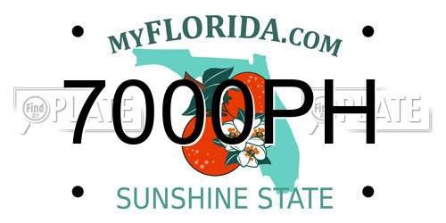 7000PH Florida License Plate