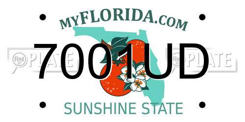 7001UD Florida License Plate
