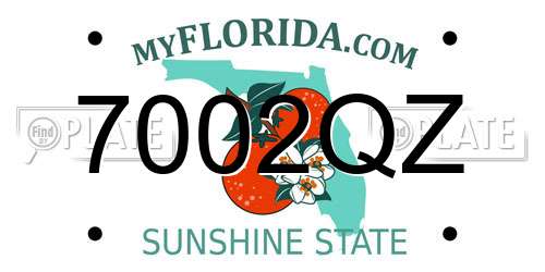 7002QZ Florida License Plate