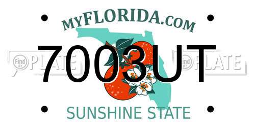 7003UT Florida License Plate