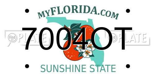 7004OT Florida License Plate