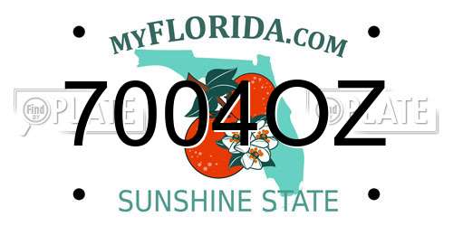 7004OZ Florida License Plate