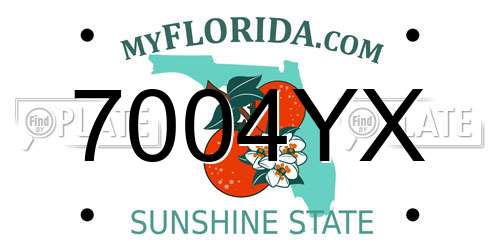 7004YX Florida License Plate