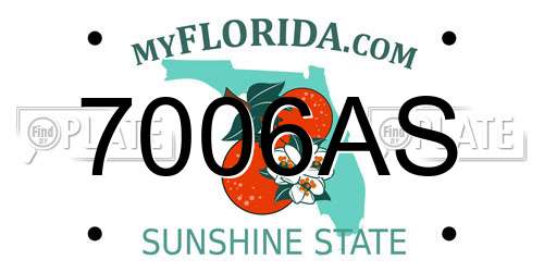 7006AS Florida License Plate