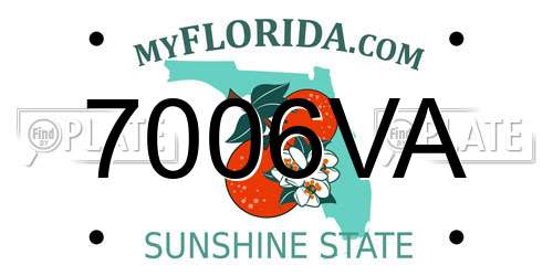 7006VA Florida License Plate