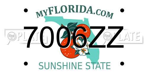 7006ZZ Florida License Plate