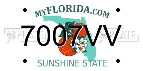 7007VV Florida License Plate