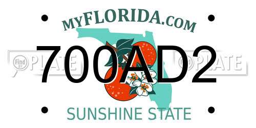700AD2 Florida License Plate
