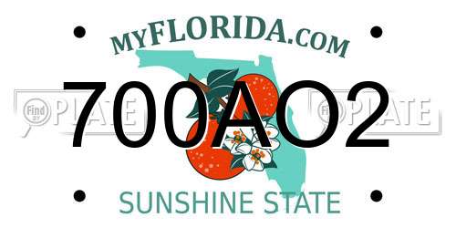 700AO2 Florida License Plate