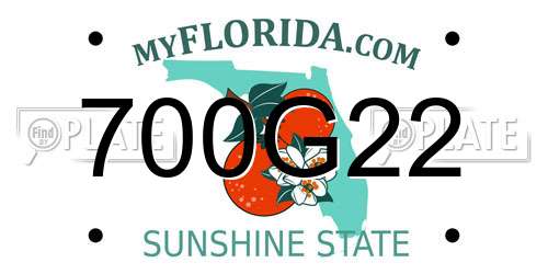 700G22 Florida License Plate