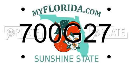 700G27 Florida License Plate