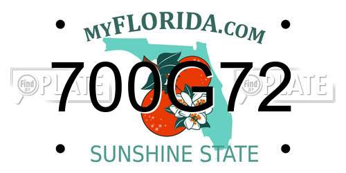 700G72 Florida License Plate
