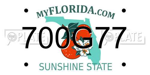 700G77 Florida License Plate
