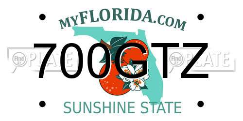 700GTZ Florida License Plate