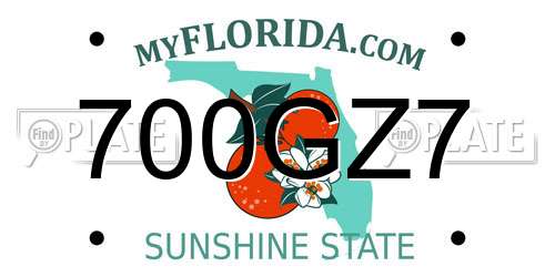 700GZ7 Florida License Plate