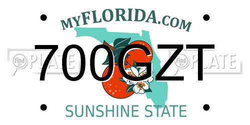 700GZT Florida License Plate