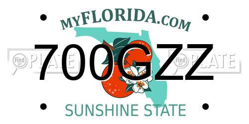700GZZ Florida License Plate
