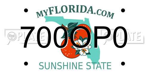 700OP0 Florida License Plate
