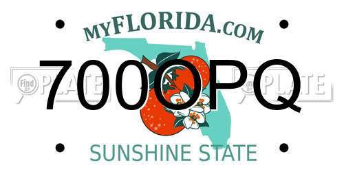 700OPQ Florida License Plate