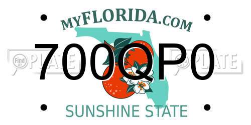 700QP0 Florida License Plate