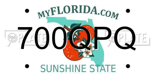 700QPQ Florida License Plate