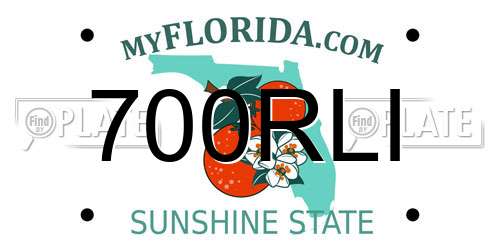700RLI Florida License Plate