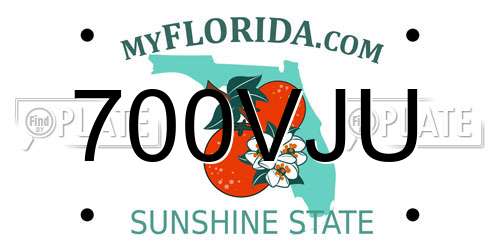 700VJU Florida License Plate