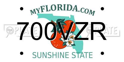 700VZR Florida License Plate
