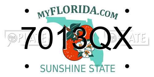 7013QX Florida License Plate