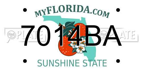 7014BA Florida License Plate