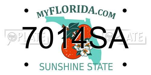 7014SA Florida License Plate