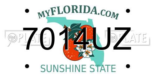 7014UZ Florida License Plate