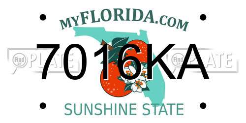 7016KA Florida License Plate