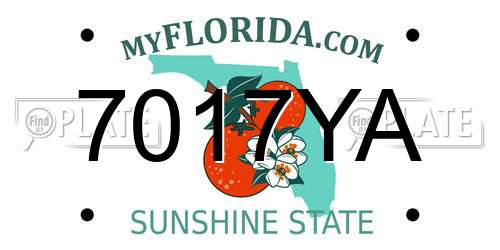 7017YA Florida License Plate