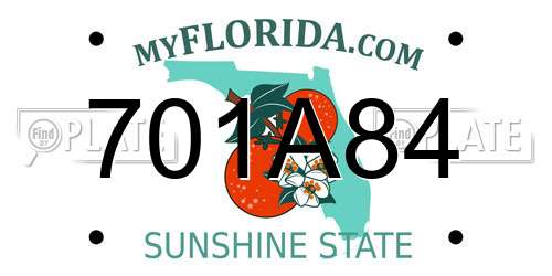 701A84 Florida License Plate