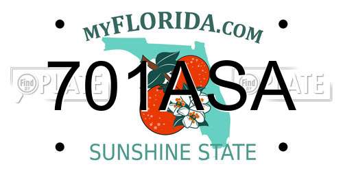 701ASA Florida License Plate