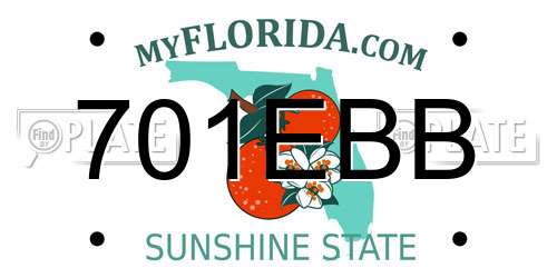 701EBB Florida License Plate