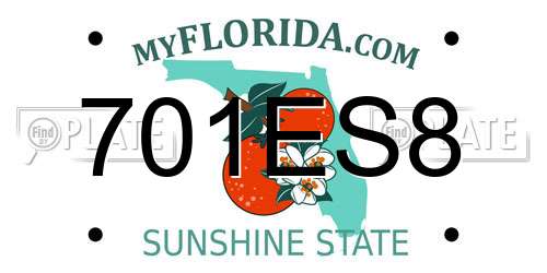 701ES8 Florida License Plate