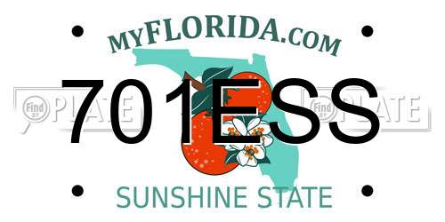 701ESS Florida License Plate
