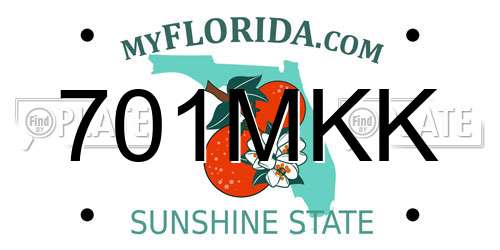 701MKK Florida License Plate